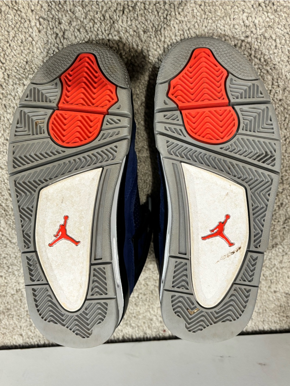 Jordan Kids Navy Blue and Black Sneakers with Orange Trim - Picture 6 of 9